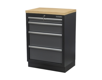 Matabro SET-CA01058, Dílenská skříňka s dřevěnou pracovní deskou | 4 šuplíky | 680x465x950 mm