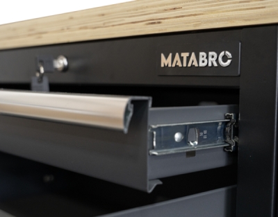Matabro SET-CA01058, Dílenská skříňka s dřevěnou pracovní deskou | 4 šuplíky | 680x465x950 mm
