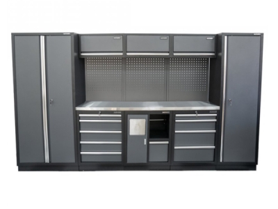 AKČNÍ SET Sestava 8 ks dílenského nábytku SET-CA01072 s nerezovou pracovní deskou MB-TGW80S