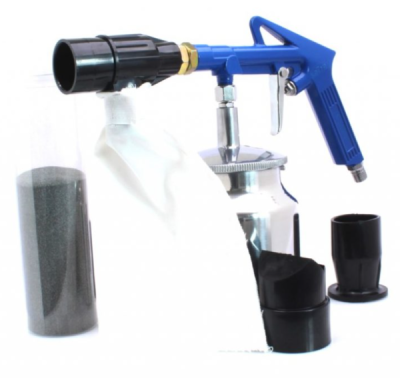 SATRA S-SG6PS, Pískovací pistole se zásobníkem 850 ml, 4 nástavce, průměr trysky O0,5 mm, tlak 3-4 bar