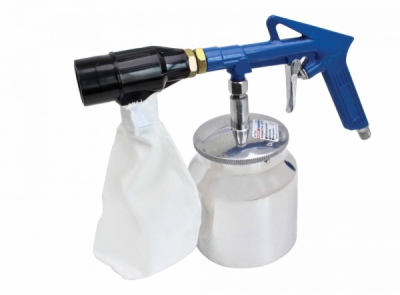 SATRA S-SG6PS, Pískovací pistole se zásobníkem 850 ml, 4 nástavce, průměr trysky O0,5 mm, tlak 3-4 bar