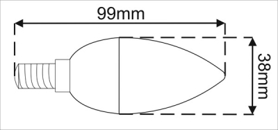 LED žárovka E27 bílá teplá 8W C37