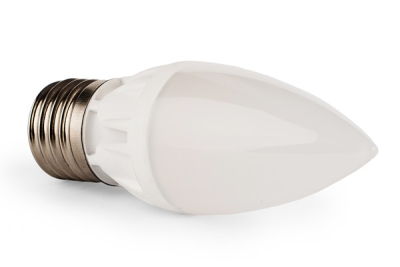 LED žárovka E27 bílá teplá 8W C37