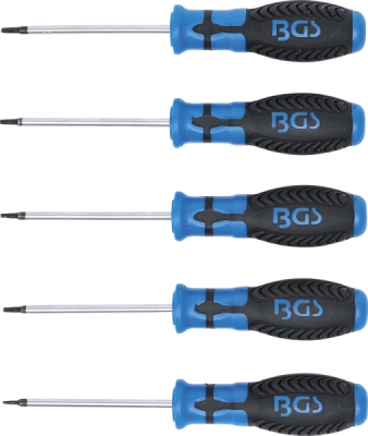 BGS 6826, Sada šroubováků | T-profil (pro Torx) s otvorem | T6 - T10 | 5dílná