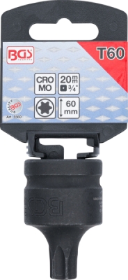 BGS 5560, Silová nástrčná hlavice | délka 60 mm | 20 mm (3/4") | T-profil (pro Torx) T60