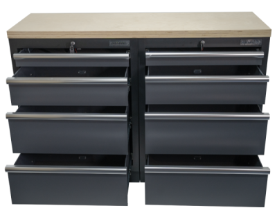 AKČNÍ SET Dílenské skříňky MB-TGC1304 s dřevěnou pracovní deskou MB-TGW53