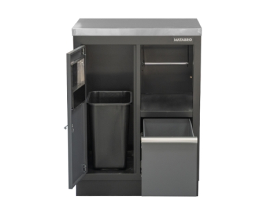 Matabro SET-CA01067, Dílenská skříňka s nerezovou pracovní deskou | na odpadky | 680x465x950 mm