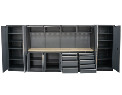 AKČNÍ SET Sestava 10 ks dílenského nábytku SET-CA01039 s dřevěnou pracovní deskou MB-TGW53