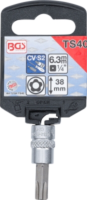 BGS 5184-TS40, Nástrčná hlavice | 6,3 mm (1/4") | TS-profil (pro Torx Plus) s otvorem TS40