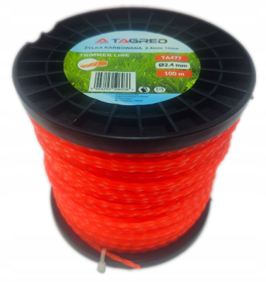 Tagred TA477, Žací struna kroucená, vroubkovaná do křovinořezu, 2,4 mm x 100 m