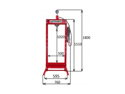 Matabro MB-P20TAH, Hydraulický lis 20t - hydraulicko-pneumatická pumpa