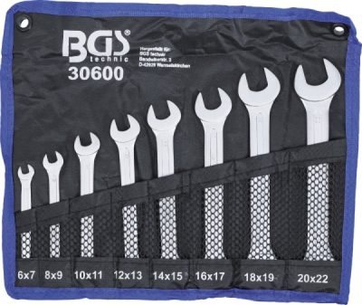 BGS 30600, Sada oboustranných plochých klíčů | 6 - 22 mm | 8dílná