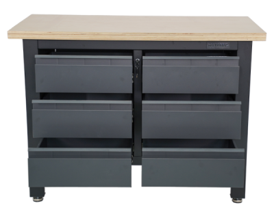 Matabro MB-TSK5406-L, Pracovní dílenský stůl | 6 zásuvek | 1200 x 600 x 860 - 900 mm