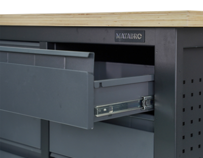 Matabro MB-TSK5406-L, Pracovní dílenský stůl | 6 zásuvek | 1200 x 600 x 860 - 900 mm