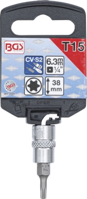 BGS 2591, Nástrčná hlavice | 6,3 mm (1/4") | T-profil (pro Torx) T15