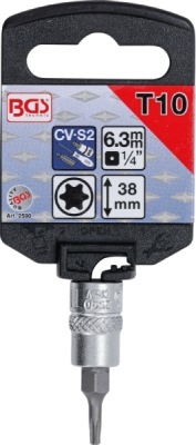 BGS 2590, Nástrčná hlavice | 6,3 mm (1/4") | T-profil (pro Torx) T10