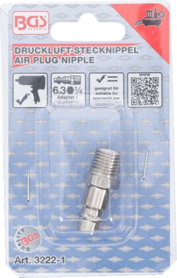 BGS 3222-1, Adaptér pro pneumatické nářadí | 6,3 mm (1/4") vnější závit