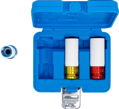 BGS 7200, Sada nástrčných hlavic | 12,5 mm (1/2") | 17 / 19 / 21 mm | 3dílná
