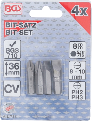BGS 711, Bity pro ruční rázový utahovák | pro BGS 710