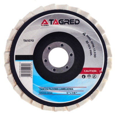 Filcový lešticí kotouč 125 x 22mm, Tagred TA1070