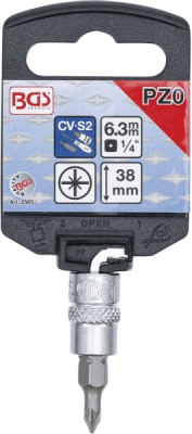 BGS 2505, Nástrčná hlavice | 6,3 mm (1/4") | křížový PZ0