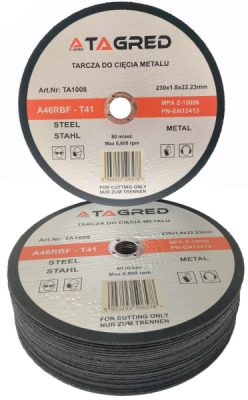 Kotouč na řezání kovů a oceli 230 x 22,2 x 1,8 mm, Tagred TA1008