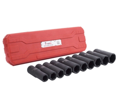 Redats 04-03-01, Dlouhé nástrčné hlavice (ořechy) 1/2", 78mm, sada 10 ks
