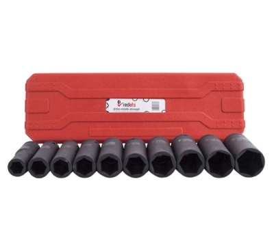 Redats 04-03-01, Dlouhé nástrčné hlavice (ořechy) 1/2", 78mm, sada 10 ks