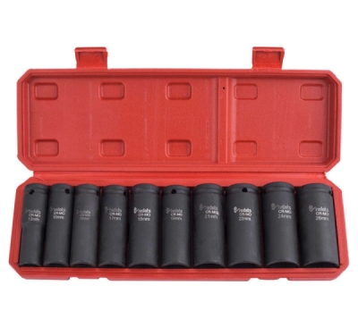 Redats 04-03-01, Dlouhé nástrčné hlavice (ořechy) 1/2", 78mm, sada 10 ks