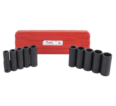 Redats 04-03-01, Dlouhé nástrčné hlavice (ořechy) 1/2", 78mm, sada 10 ks