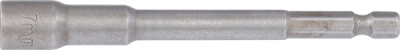 BGS 2763, Nástrčná hlavice, šestihranná, velmi dlouhá | pro vrtačky | pohon vnější šestihran 6,3 mm (1/4") | 7 mm