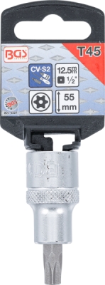 BGS 4327, Nástrčná hlavice | 12,5 mm (1/2") | T-profil (pro Torx) s otvorem T45