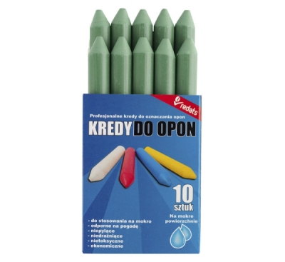 Redats 04-03-17, Voděodolné křídy na pneumatiky zelené, sada 10 ks REDATS PREMIUM
