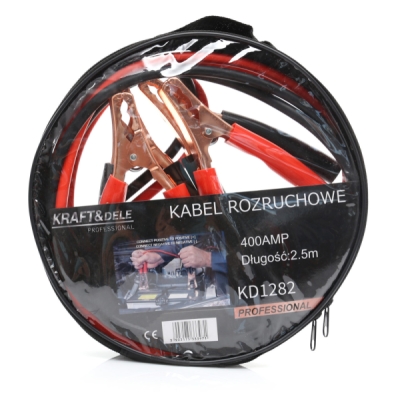 Kraft&Dele KD1282, Startovací kabely 400A 2,5 m | vysoká odolnost a stabilní upnutí