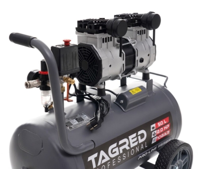 Tagred TA3384, Bezolejový kompresor s odlučovačem 50l, 230V, 2 písty, 2000W | 10 BAR