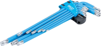 BGS 35105, Sada zahnutých klíčů | T-profil (pro Torx) / T-profil (pro Torx) s otvorem T10 - T50 | 9dílná