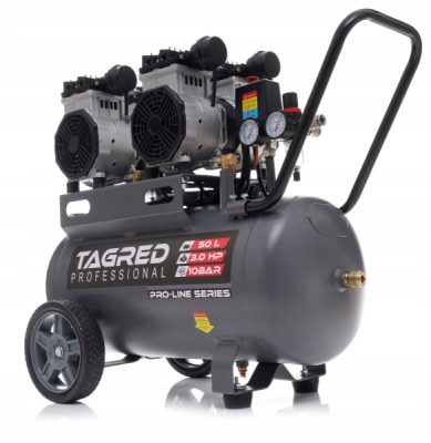 Tagred TA3385, Bezolejový kompresor s odlučovačem 50l, 230V, 4 písty, 2x1500W | 10 BAR