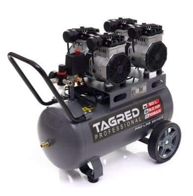 Tagred TA3385, Bezolejový kompresor s odlučovačem 50l, 230V, 4 písty, 2x1500W | 10 BAR