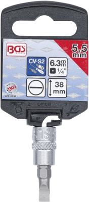 BGS 2494, Nástrčná hlavice | 6,3 mm (1/4") | plochá 5,5 mm