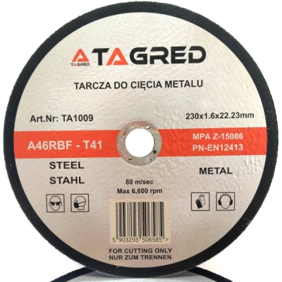 tarcza do cięcia metalu 230x1,6 22.23mm