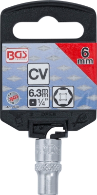 BGS 2478, Nástrčná hlavice šestihranná | 6,3 mm (1/4") | 6 mm