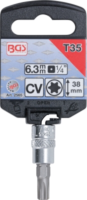 BGS 2565, Nástrčná hlavice | 6,3 mm (1/4") | T-profil (pro Torx) T35