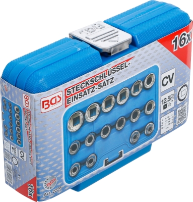 BGS 2226, Sada nástrčných dvanáctihranných hlavic | 12,5 mm (1/2") | 8 - 24 mm | 16dílná
