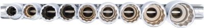BGS 5253, Sada nástrčných dvanáctihranných hlavic, prodloužené | 12,5 mm (1/2") | 10 - 24 mm | 9dílná