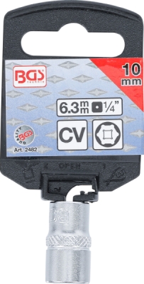 BGS 2482, Nástrčná hlavice šestihranná | 6,3 mm (1/4") | 10 mm