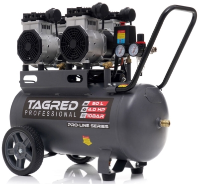 AKČNÍ SET SETTA3386M, Bezolejový kompresor s odlučovačem 50l, 230V, 4 písty, 4000W | 10 BAR + příslušenství