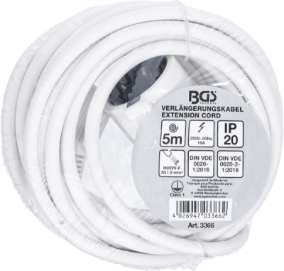 BGS 3366, Prodlužovací kabel | 5 m | 3 x 1,5 mm2 | IP 20
