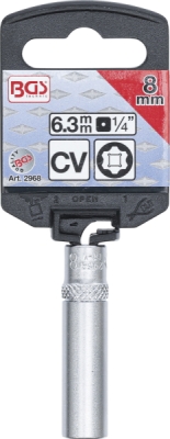 BGS 2968, Nástrčná hlavice Super Lock, prodloužená | 6,3 mm (1/4") | 8 mm