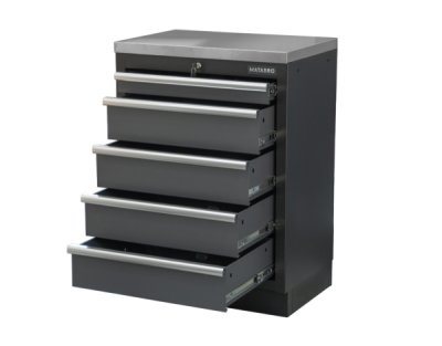 Matabro SET-CA01061, Dílenská skříňka s nerezovou pracovní deskou | 5 šuplíků | 680x465x950 mm