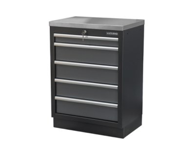 Matabro SET-CA01061, Dílenská skříňka s nerezovou pracovní deskou | 5 šuplíků | 680x465x950 mm
